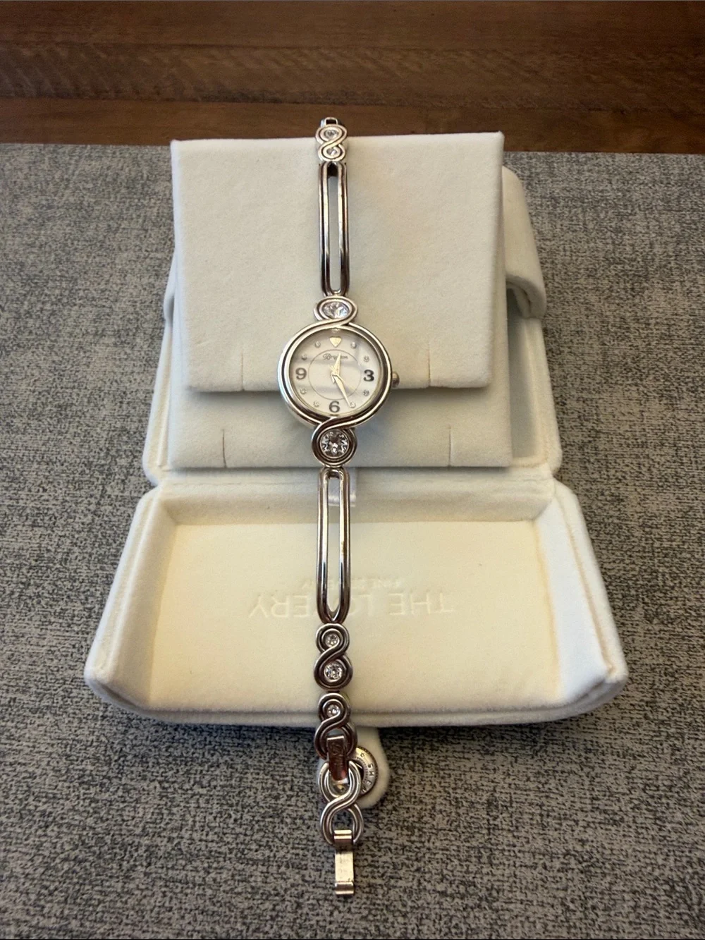 Brighton Silver-Tone Women's Crystal Accent Bracelet Watch - Silver